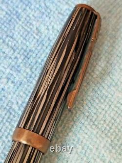 Stylo-plume TATRA noir vert strié fabriqué en Tchécoslovaquie années 1930