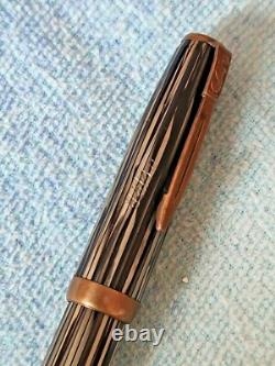 Stylo-plume TATRA noir vert strié fabriqué en Tchécoslovaquie années 1930