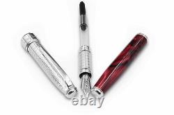 Stylo plume Tuscany Silver & Red Passion avec plume EF et cartouches noires Waterman