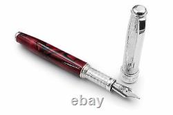 Stylo-plume Tuscany Silver & Red Passion, pointe B, cartouches noires Pelikan.