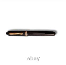 Stylo plume Vintage Gamma Commander Jumbo Noir Ébène Brillant avec Finitions Dorées
