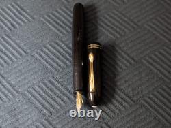 Stylo plume Vintage Gamma Commander Jumbo Noir Ébène Brillant avec Finitions Dorées