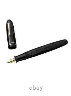 Stylo-plume Vintage Gamma Jumbo Commander en noir brillant avec finitions dorées