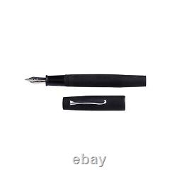 Stylo-plume Vintage Gamma Kuyil Medium Commander Matt Black avec finitions en argent