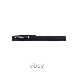 Stylo-plume Vintage Gamma Kuyil Medium Commander Matt Black avec finitions en argent