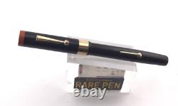 Stylo plume Vintage JOHN HOLLAND en celluloïd noir avec plume moyenne en or 14K