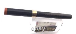 Stylo plume Vintage JOHN HOLLAND en celluloïd noir avec plume moyenne en or 14K