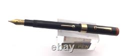 Stylo plume Vintage JOHN HOLLAND en celluloïd noir avec plume moyenne en or 14K