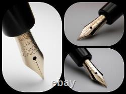 Stylo-plume Vintage Jet Black Montblanc 3-42 - Plume EF en or 14K - Allemagne années 1950