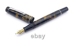 Stylo-plume Vintage Stephens N°76 en noir et bronze avec une plume moyenne flexible en or 14k