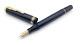 Stylo-plume Vintage Stephens N°21 En Noir Ciselé Avec Plume Oblique Moyenne En Or 14 Carats