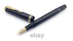 Stylo-plume Vintage Stephens n°21 en noir ciselé avec plume oblique moyenne en or 14 carats