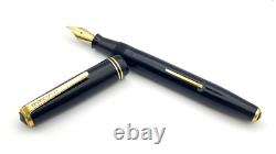 Stylo-plume Vintage Summit S175 en noir, plume médium semi-flexible en or 14 carats, Angleterre