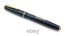 Stylo-plume Vintage Summit S175 en noir, plume médium semi-flexible en or 14 carats, Angleterre