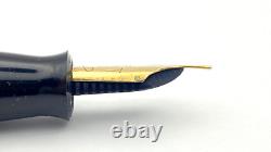 Stylo-plume Vintage Summit S175 en noir, plume médium semi-flexible en or 14 carats, Angleterre