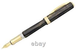 Stylo plume Visconti Black Opera Gold à pointe fine