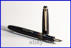 Stylo plume WK original des années 1950 avec remplissage par piston NOIR, plume flexible F 14K Bock en or