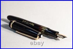 Stylo plume WK original des années 1950 avec remplissage par piston NOIR, plume flexible F 14K Bock en or