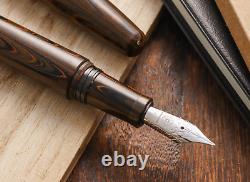 Stylo plume Wancher Dream Fountain Pen TRUE EBONITE MARBLE BROWN, stylo de calligraphie