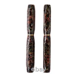 Stylo plume Wancher en laque japonaise Tsugaru Urushi et coquillage, plume noire/SS NWB