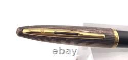 Stylo-plume Waterman CARENE capuchon en argent sterling noir avec plume moyenne 18K