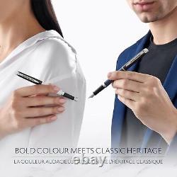 Stylo-plume Waterman Hémisphère Laque Noir et Blanc avec Touche en Palladium