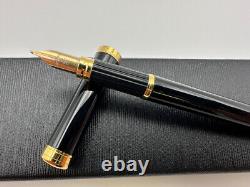 Stylo plume Waterman Lady Charlotte en laque noire avec plume en or 18 carats de taille M