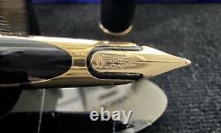 Stylo plume Waterman Pen en laque noire, avec marqueur en or 18 carats, de style vintage