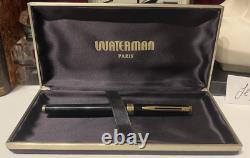 Stylo plume Waterman Perface Pen, en laque noire avec boîte dorée, marquage vintage