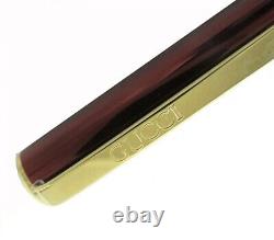 Stylo-plume ancien vintage GUCCI de la collection Sherry en bronze vert, rouge, noir et or.