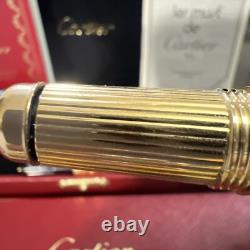 Stylo plume composite noir Cartier avec plume en or 18K, stock ancien neuf avec boîte d'origine