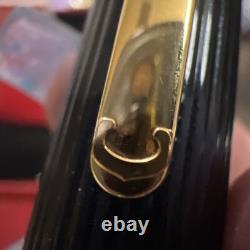 Stylo plume composite noir Cartier avec plume en or 18K, stock ancien neuf avec boîte d'origine