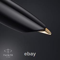 Stylo-plume de luxe 51 à corps noir avec finitions dorées, pointe en or 18 carats fine