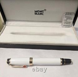 Stylo plume de luxe Montblanc Meisterstuck avec corps blanc et noir avec boîte et sac