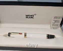 Stylo plume de luxe Montblanc Meisterstuck avec corps blanc et noir avec boîte et sac