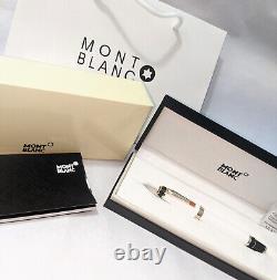 Stylo-plume de luxe Montblanc Meisterstuck corps blanc + noir avec boîte et sac