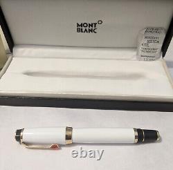 Stylo-plume de luxe Montblanc Meisterstuck corps blanc + noir avec boîte et sac