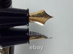 Stylo plume de luxe en platine, pointe moyenne, noir, rare, des années 1980, non utilisé.
