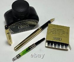 Stylo-plume en Or 10K Cross avec Plume en Or 14K, Coffret Cadeau avec Convertisseur, Encre et Bloc-notes