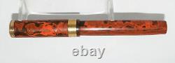 Stylo-plume en caoutchouc dur rouge et noir VINTAGE Swan E 644 B avec plume en or 14 carats No. 6