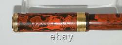 Stylo-plume en caoutchouc dur rouge et noir VINTAGE Swan E 644 B avec plume en or 14 carats No. 6