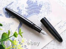 Stylo-plume en ébonite Wancher Dream Pen noir soyeux intemporel, pointe F, NEUF.