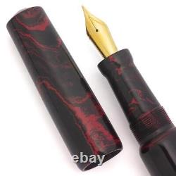 Stylo-plume en ébonite de qualité supérieure Ranga Grand Abhimanyu - Noir Rouge, plumes JoWo #6, C/C