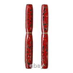 Stylo plume en laque japonaise Tsugaru Urushi et coquillage rouge de la marque Wancher, neuf avec boîte
