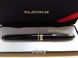 Stylo-plume en platine Long 18K noir