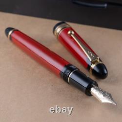 Stylo plume personnalisé Pilot Custom 743 laqué noir rouge 14K large fin
