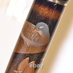 Stylo plume pilote en laque noire avec détails en or Maki-e kokkoukai Chiyama K18 Rare