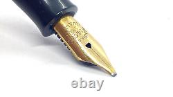 Stylo-plume vintage Conway Stewart 240 noir avec ressort ciselé et plume moyenne en or 14k humide