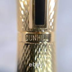 Stylo plume vintage Dunhill motif or à l'orge avec clip noir et étui