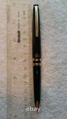 Stylo-plume vintage Pilot Elite noir avec plume fine en or 18k 750 et garnitures dorées